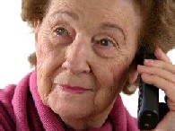 Older woman talking on phone