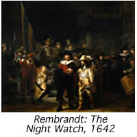 This is an image of The Night Watch by Rembrandt