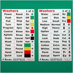 Washing machine labels