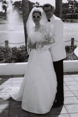 Joe Monks and Pamela Hazelton on their wedding day