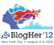 BlogHer12 Conference logo. It contains a stylized woman's head with flowing hair