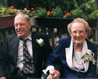 Paul and Dorothy - older couple holding hands