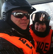 Scott with his ski guide Fran Mullin