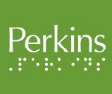 The new Perkins logo. It contains the word Perkins with corresponding braille letters