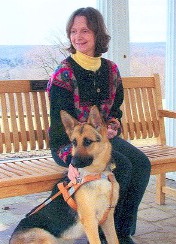 Sue Martin with her guide dog