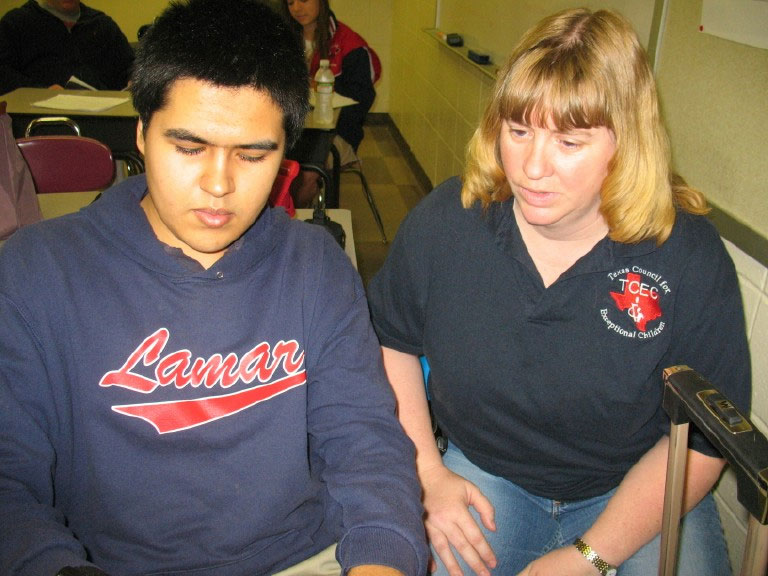 Photograph of Liz Eagan and a Student