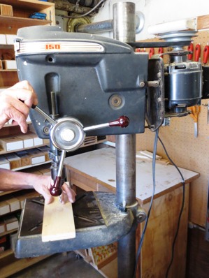 Drill Press in use