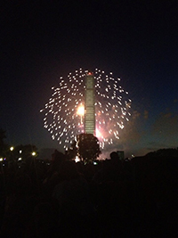 Independence Day fireworks over the National Mall