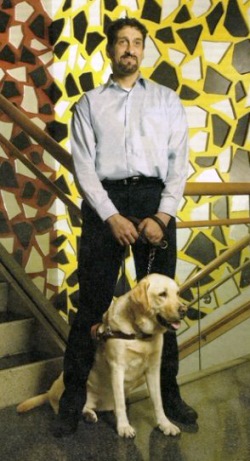 Albert Rizzi and dog guide, Doxy
