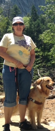 Audrey and dog guide hiking in Yosemite