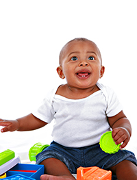 baby playing with toys