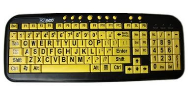 EZ Large Button Keyboard with black print on yellow keys