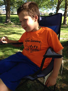 Eddie sitting in camping chair