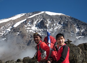 Jack with his guide on Mt. Kilimanjaro