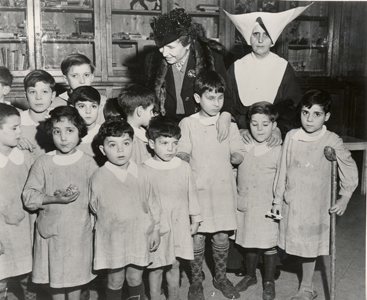 Helen Keller at an institution for war blinded children 1946