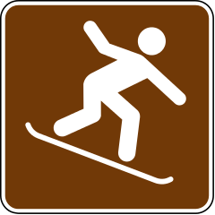 Federal Highway Administration highway graphic symbol of person snowboarding