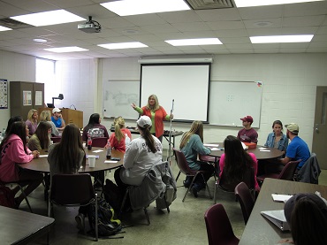 woman teaching class