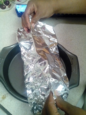 food wrapped in foil