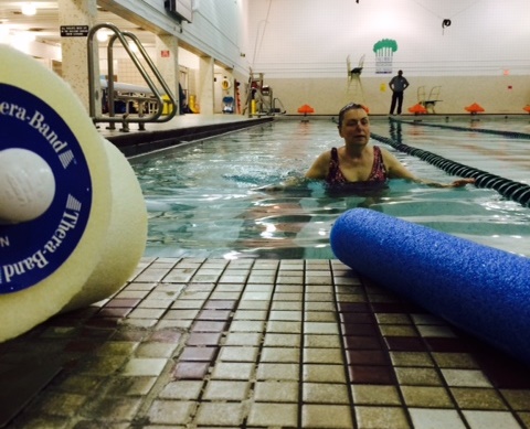 Mary in swimming pool