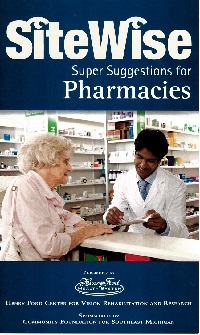 SiteWise Pharmacy Pamphlet super suggestions with picture of pharmacist talking to older woman
