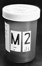 medication label on a prescription container