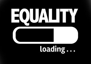 Progress bar loading with the word Equality 