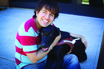 Belo Cipriani with his guide dog