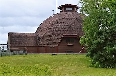 geodesic dome house with viewing window at the top