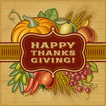 Happy Thanksgiving Retro Card