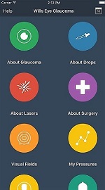 screen shot of the Wills Eye glaucoma app