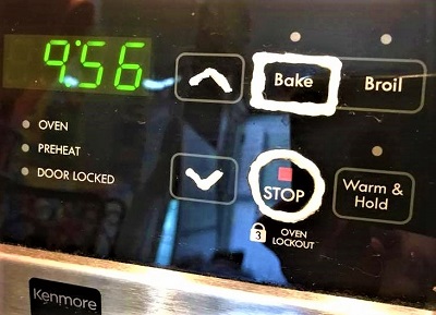 stove controls marked with Puffy Paint