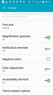 Android Select to Speak shortcut