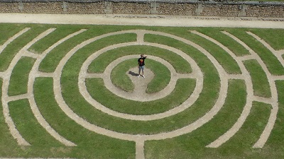 child in maze