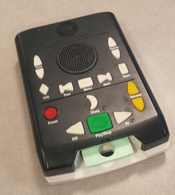 Talking Book Player with different colorful buttons to assist the user