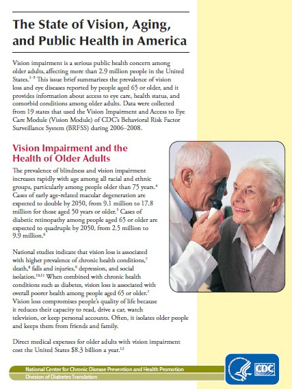 The cover of The State of Vision, Aging, and Public Health in America