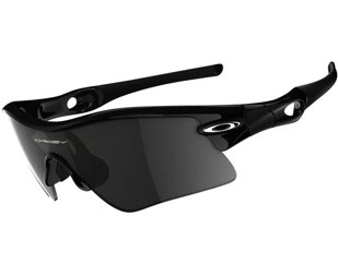 Photo of a pair of wraparound sunglasses with very dark lenses