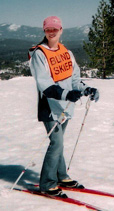 Tara Annis skiing in Truckee, California at Donner Pass